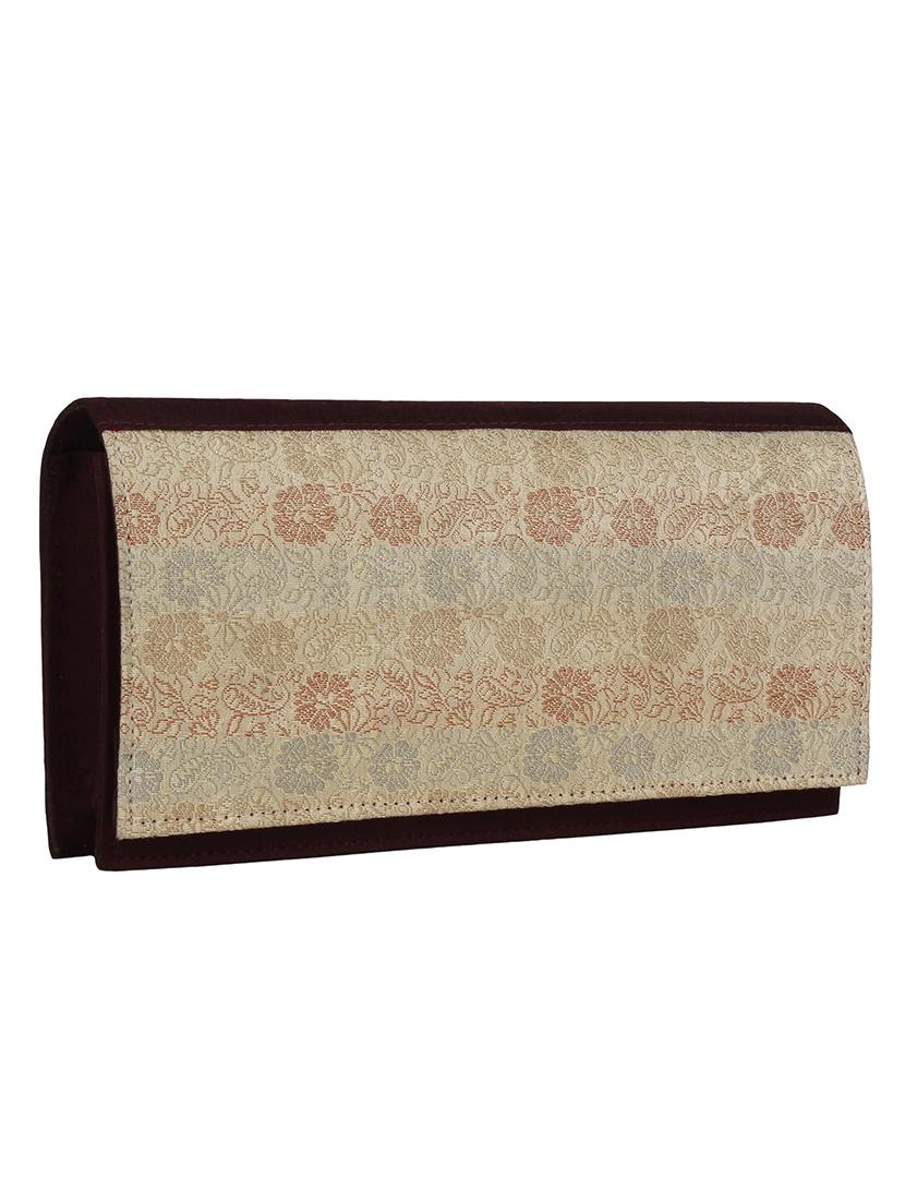 beige cotton ethnic clutch - 11570261 - Zoom Image - 5