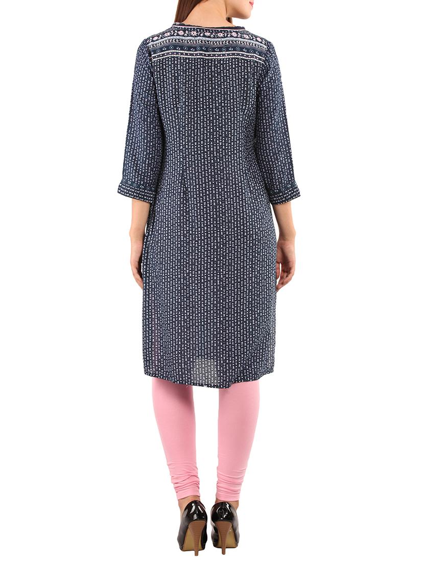 grey viscose kurti - 11570315 - Zoom Image - 3
