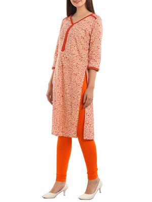 orange cotton kurta - 11570324 - Standard Image - 2