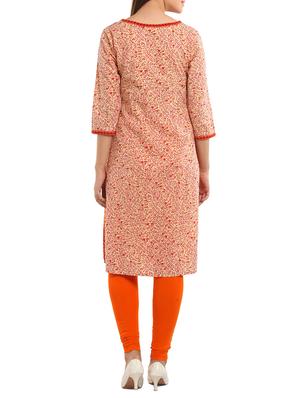 orange cotton kurta - 11570324 - Standard Image - 3