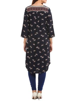 black viscose kurta - 11570328 - Standard Image - 3