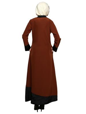 brown full sleeved abaya - 11575961 - Standard Image - 3