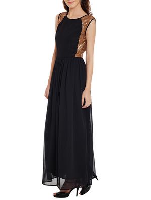 sequins detail gathered maxi dress - 11578700 - Standard Image - 2