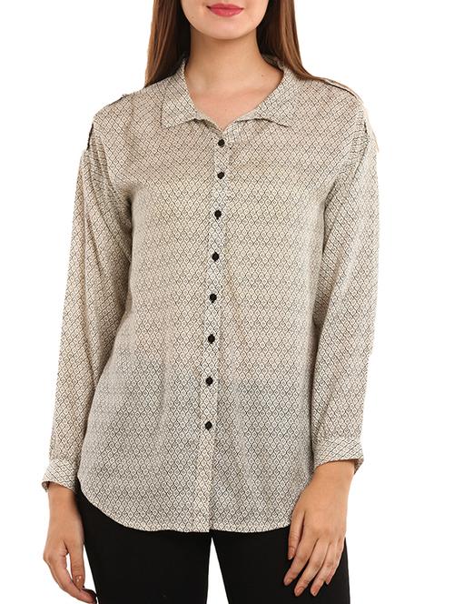 beige viscose shirt - 11578919 - Very Small Image - 1