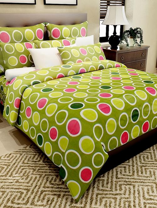 green cotton printed double bedsheet set - 11579164 - Very Small Image - 1