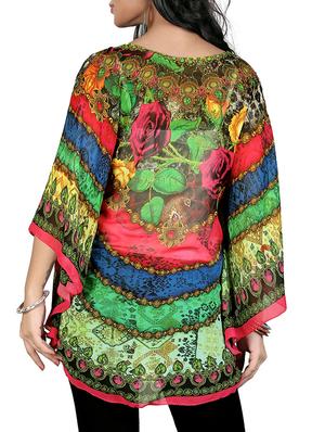 multi colored georgette kaftan - 11580283 - Standard Image - 3