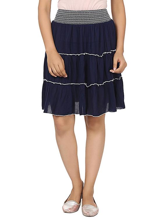 dark blue cotton skirt - 11586262 - Zoom Image - 1