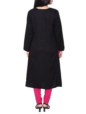 pink viscose straight kurta - 11588686 - Standard Image - 3