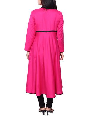 pink viscose flared kurta - 11588694 - Standard Image - 3
