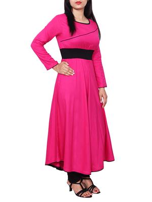 pink rayon flared kurta - 11588698 - Standard Image - 2