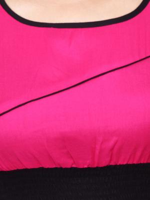 pink rayon flared kurta - 11588698 - Standard Image - 4