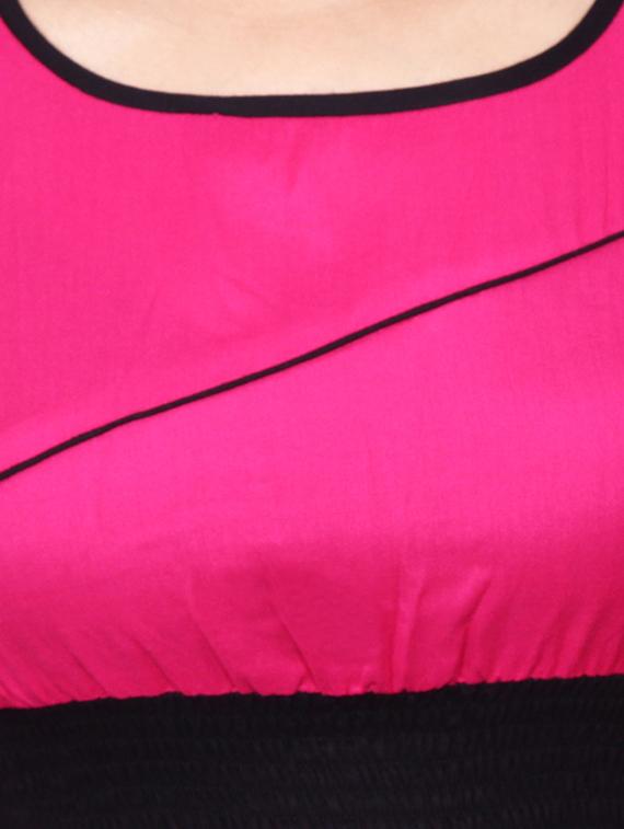 pink rayon flared kurta - 11588698 - Zoom Image - 4