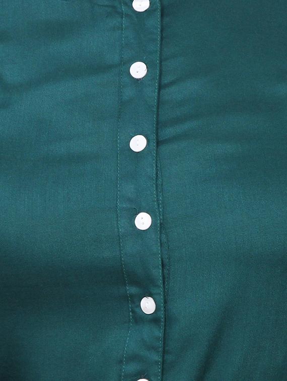 turquoise viscose straight kurta - 11588703 - Zoom Image - 4