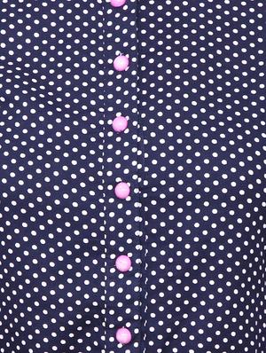 blue cotton polka dots printed kurta - 11588717 - Standard Image - 4
