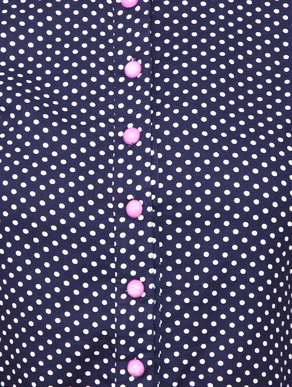 blue cotton polka dots printed kurta - 11588717 - Zoom Image - 4