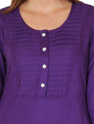 purple viscose straight kurta - 11588741 - Standard Image - 4