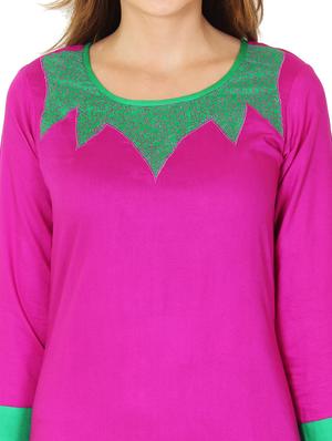 pink viscose straight kurta - 11588744 - Standard Image - 4