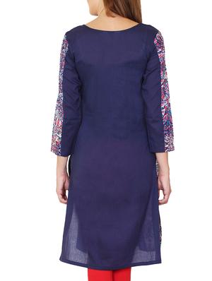 blue rayon printed kurta - 11588745 - Standard Image - 3