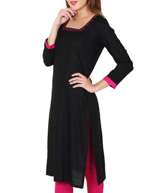 black viscose kurta - 11588760 - Standard Image - 2