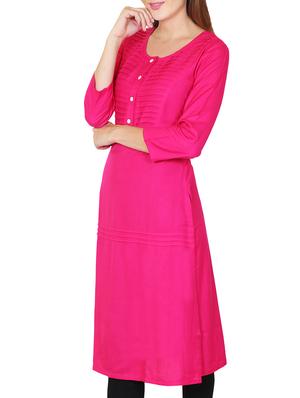 pink viscose aline kurta - 11588765 - Standard Image - 2