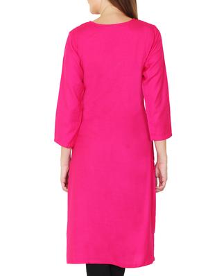 pink viscose aline kurta - 11588765 - Standard Image - 3