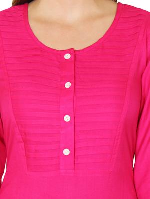 pink viscose aline kurta - 11588765 - Standard Image - 4