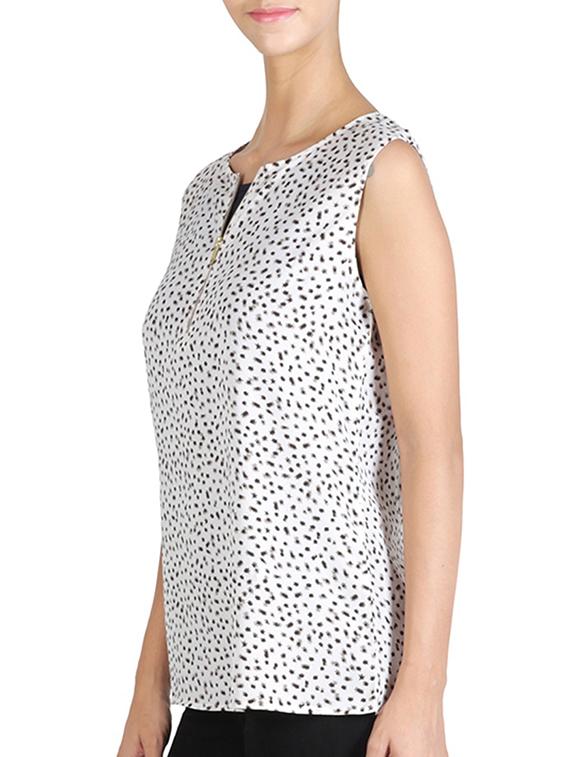 white polyester regular top - 11589269 - Zoom Image - 2