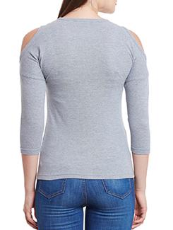 cold shoulder solid top - 11590775 - Zoom Image - 3