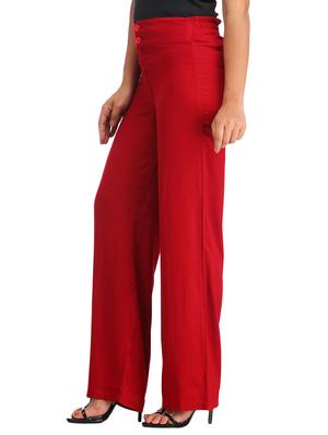 red viscose palazzos - 11591810 - Standard Image - 2