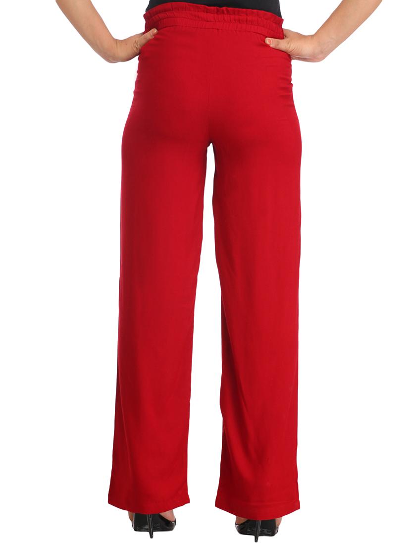 red viscose palazzos - 11591810 - Zoom Image - 3