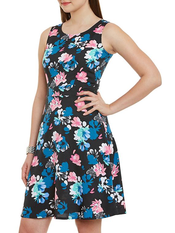 floral fit and flare dress - 11592579 - Zoom Image - 2