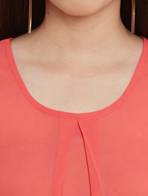 pleated front sheer top - 11592584 - Standard Image - 4