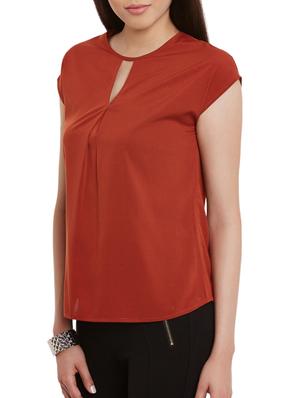 key hole neck pleated top - 11592588 - Standard Image - 2