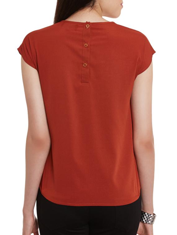 key hole neck pleated top - 11592588 - Zoom Image - 3