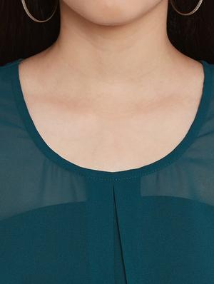 pleated front sheer top - 11592589 - Standard Image - 4
