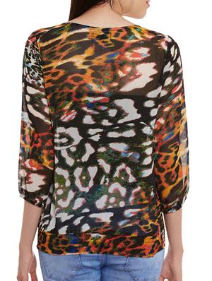 animal print round neck top - 11592599 - Standard Image - 3