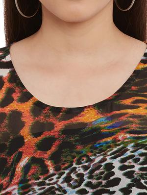 animal print round neck top - 11592599 - Standard Image - 4