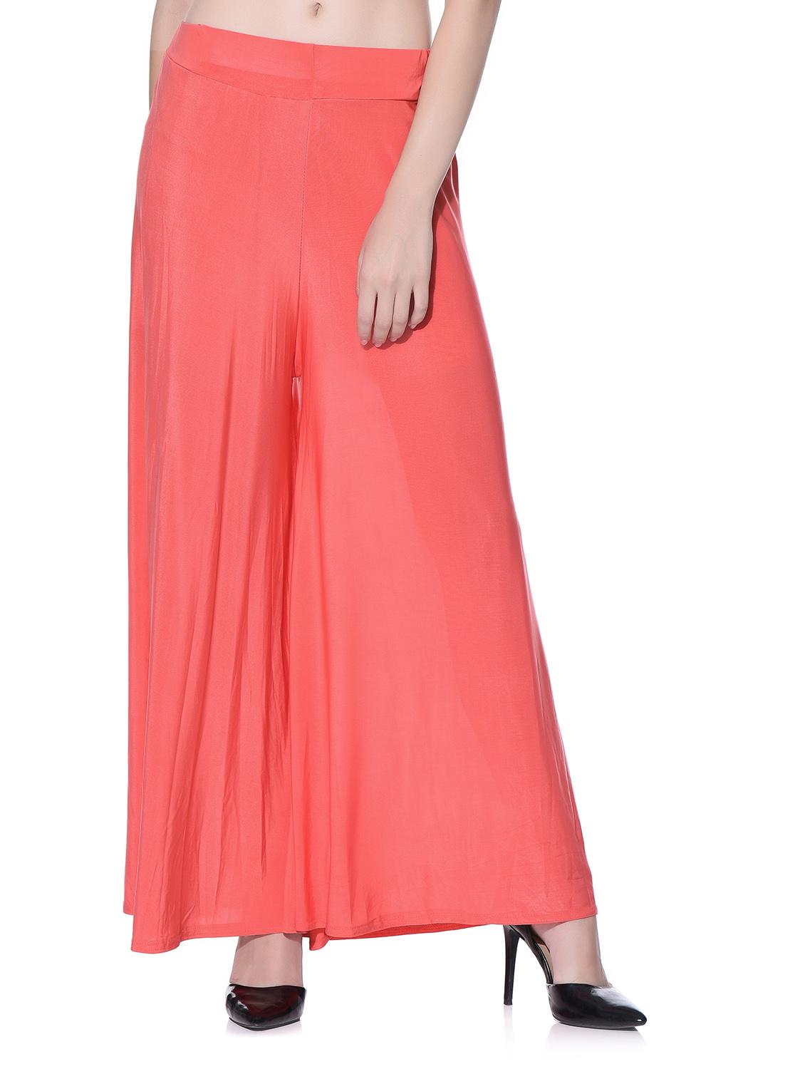 pink polyester palazzos - 11593795 - Zoom Image - 1