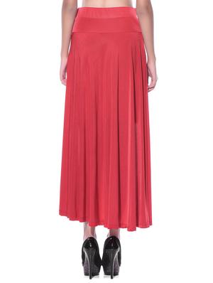 red polyester maxi skirt - 11593799 - Standard Image - 3