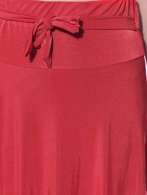 red polyester maxi skirt - 11593799 - Standard Image - 4