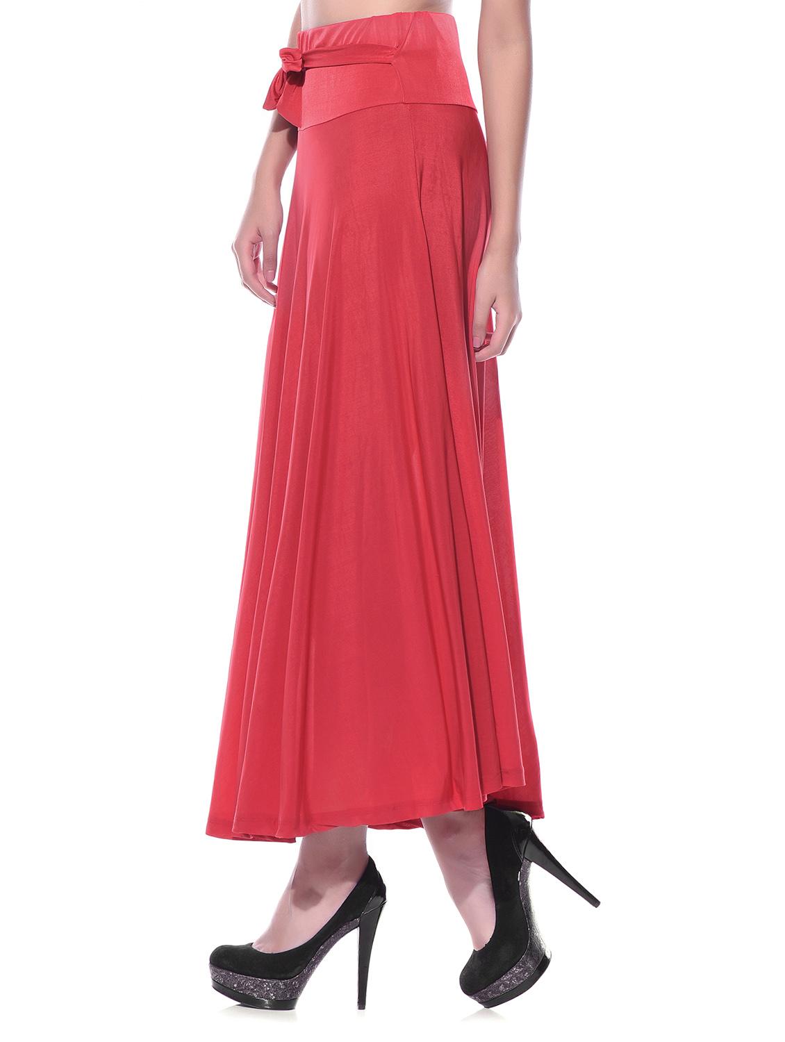 red polyester maxi skirt - 11593799 - Zoom Image - 2