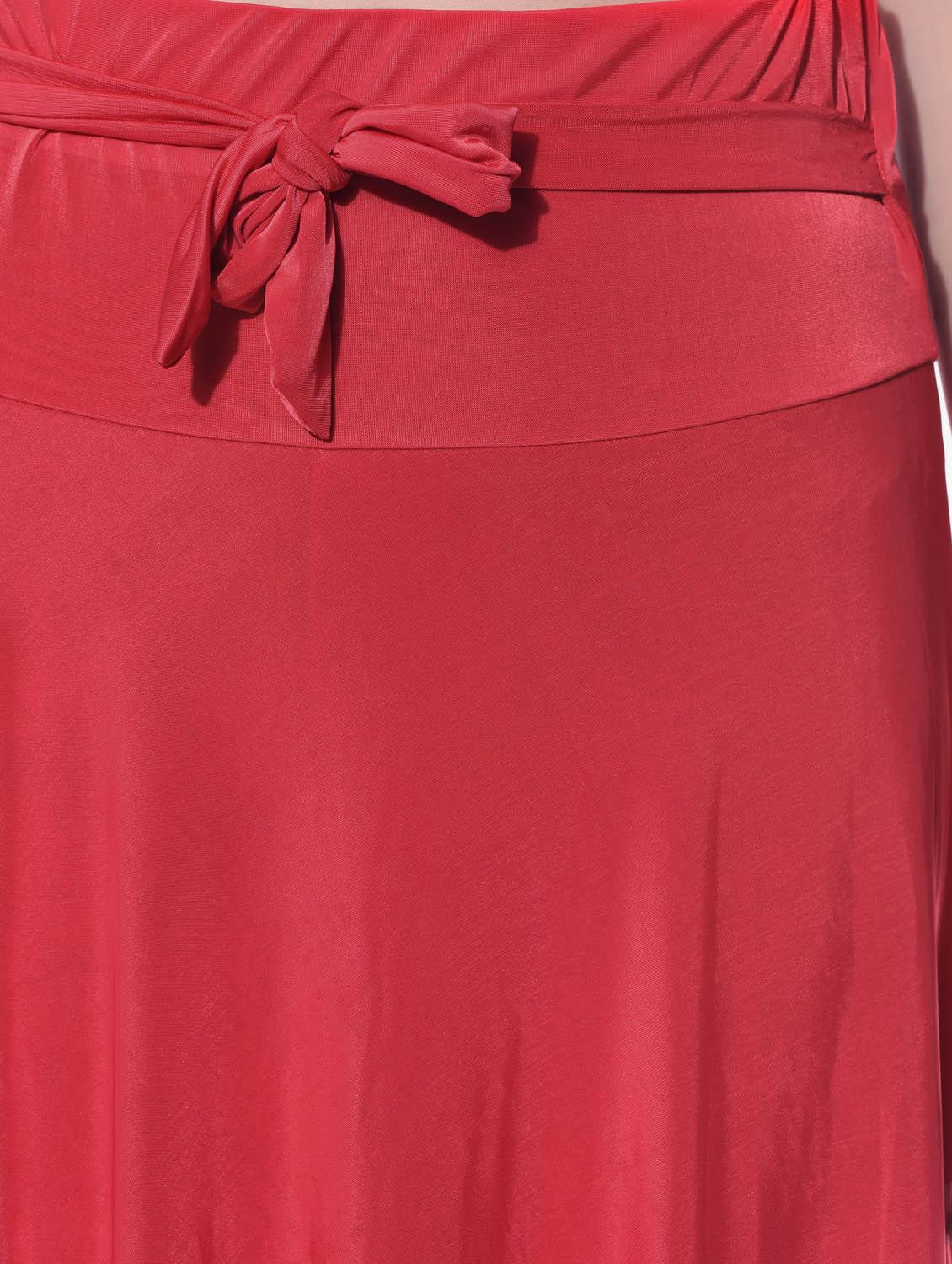 red polyester maxi skirt - 11593799 - Zoom Image - 4