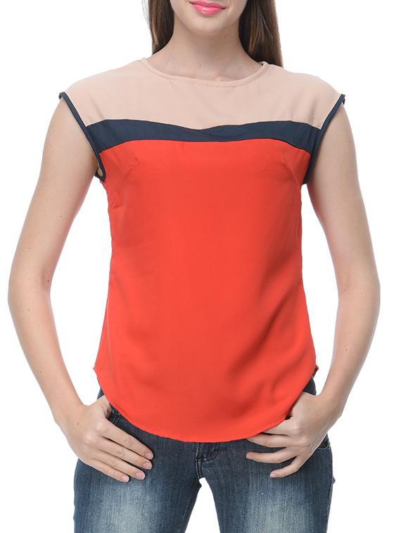 red crepe top - 11594229 - Zoom Image - 1