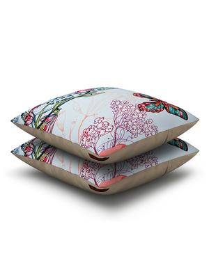 powder blue cotton printed cushion cover (set of 2) - 11599533 - Standard Image - 2
