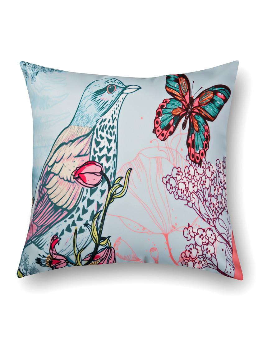 powder blue cotton printed cushion cover (set of 2) - 11599533 - Zoom Image - 3