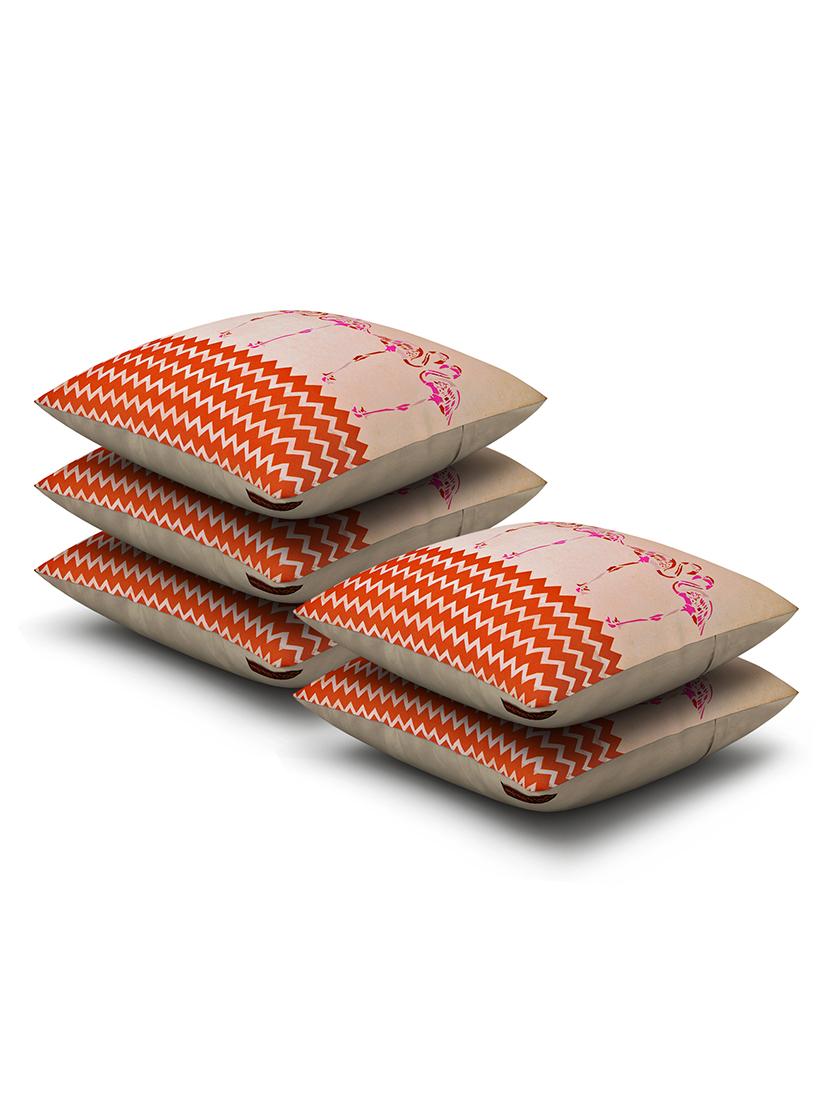 beige cotton printed cushion cover (set of 5) - 11599541 - Zoom Image - 2