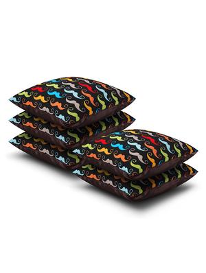 black cotton printed cushion cover (set of 5) - 11599546 - Standard Image - 2