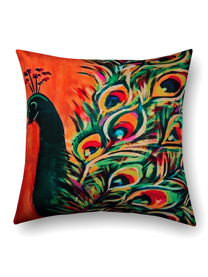 orange and green cotton printed cushion cover - 11599557 - Zoom Image - 2