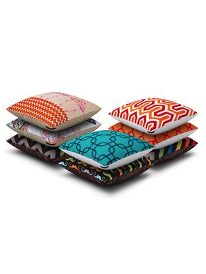 multicoloured cotton printed cushion cover (set of 8) - 11599572 - Standard Image - 2