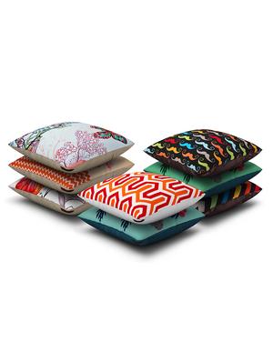 multicoloured cotton printed cushion cover (set of 8) - 11599574 - Standard Image - 2